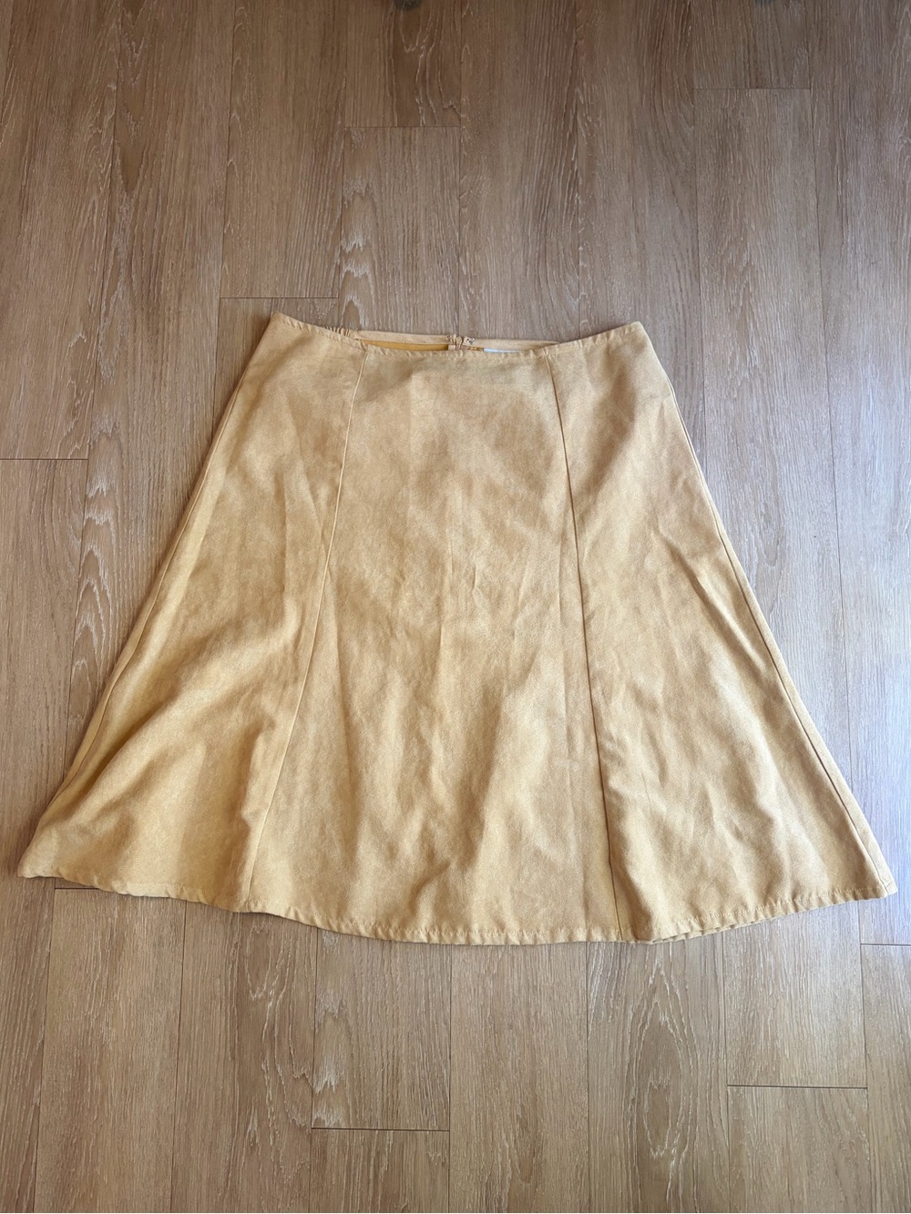 Sag Harbor Tan Suede A-Line Midi Skirt